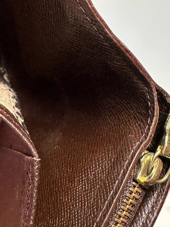 Louis Vuitton Damier Ebene Wallet w/ Gold-Tone Hardware + LV Dust Bag + COA - Picture 15 of 16